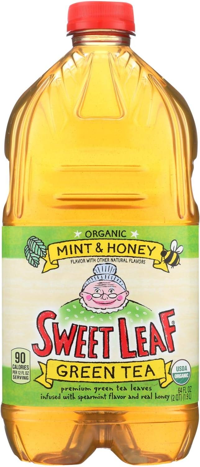 Sweet Leaf Tea, Mint & Honey Green Tea, 64-Ounce Bottles (Pack of 8)