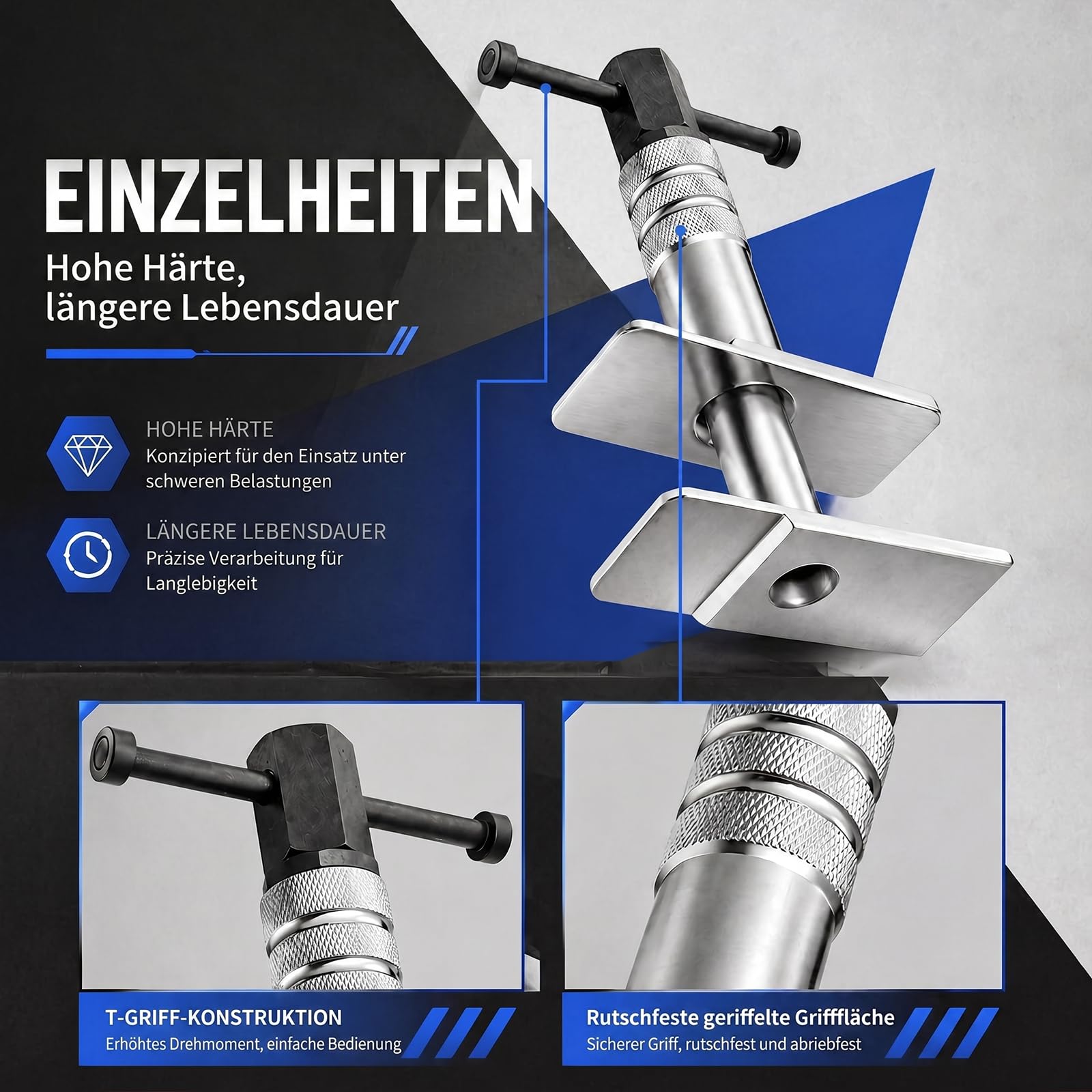 Bremskolbenrücksteller, Profi Bremsenrücksteller Auto & Motorrad Bremsen Rücksteller für Verkantfreies Zurückstellen, Bremsenrücksteller mit Kugelgelagerter Spindel Großen Kleinen Backen