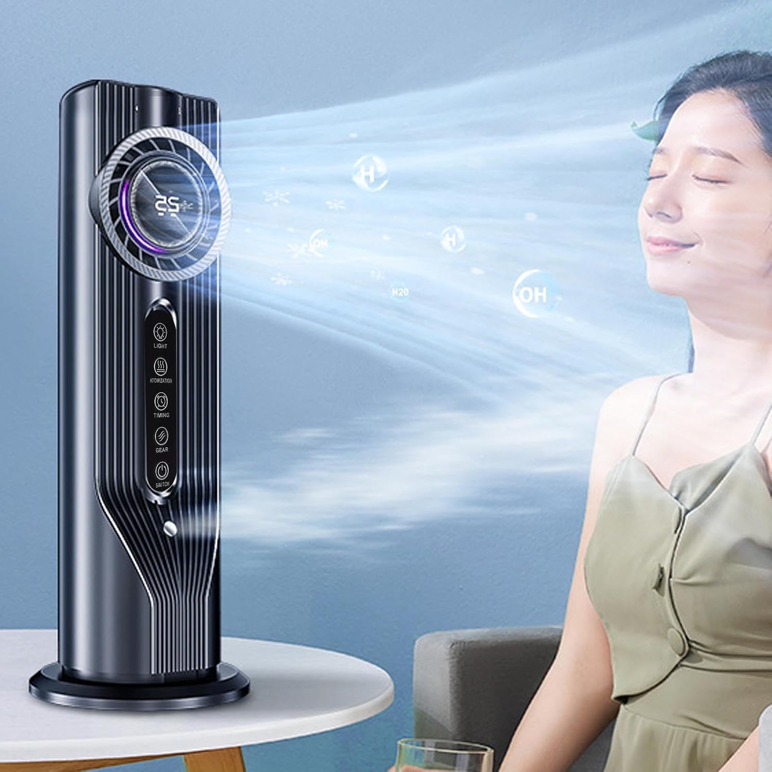 Air Cooler Humidifier, Air Conditioning Fan, Humidification Colder Fan with Air Dryer Function, Ideal for Home Use