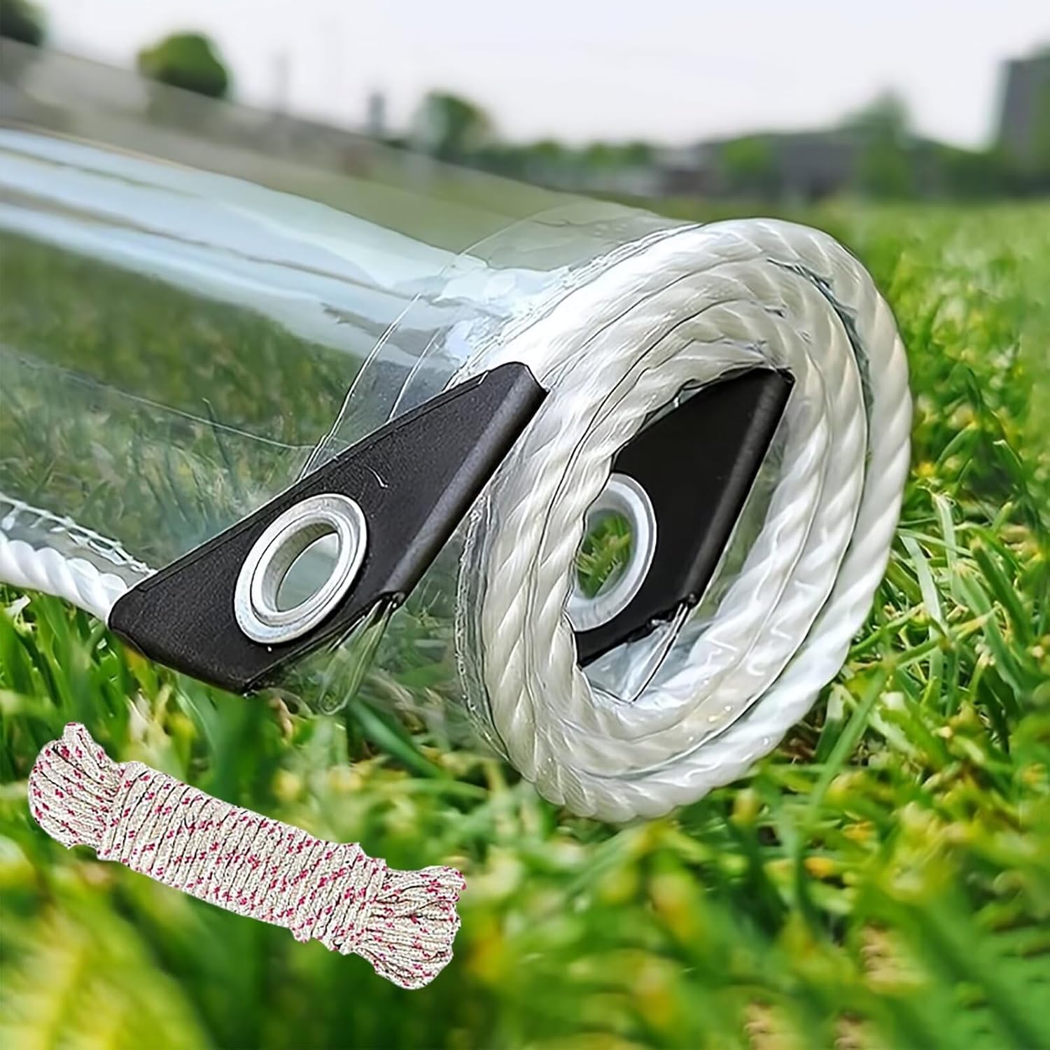 Clear Tarp,8x10ft Transparent Heavy Duty Water Resistant Tarp Cover with Reinforced Edge and Grommets,20MIL Thickened Tear Resistant PVC Vinyl Tarpaulin Enclosure for Patio,Porch and Outdoor