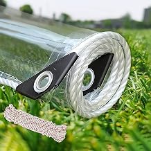 Clear Tarp,3x6ft Transparent Heavy Duty Water Resistant Tarp Cover with Reinforced Edge and Grommets,14Mil Thickened Tear Resistant PVC Vinyl Tarpaulin Enclosure for Patio,Porch and Outdoor