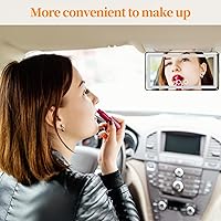 Vista 7 de Espejo de tocador para parabrisas de coche con luces, accesorios recargables para espejo de maquillaje de coche, regalos de cumpleaños para mujeres
