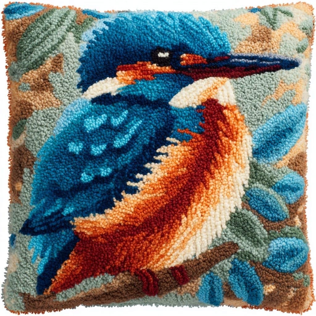 WallustrioaW Latch Hook Kit Cushion for Adults,Animals Birds