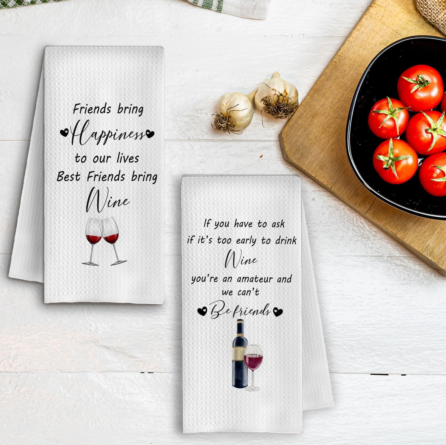 Wine Friend Gift Kitchen Towels Set of 2,Wine Gifts Hand Towel for Bathroom Kitchen,Housewarming Gift,Friendship Gifts for Bathroom Kitchen,16x24 Inches - Image 5
