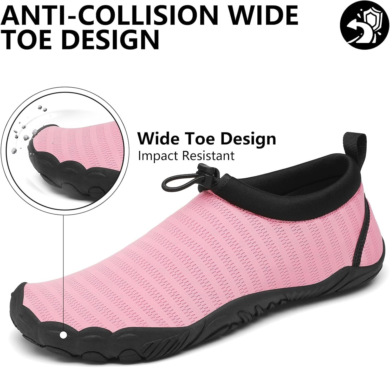 Mishansha Womens Mens Water Swim Shoes Wide Toe Box Barefoot Shoes US Size 5.5-13.5 Women / 3-11.5 Men - Image 2