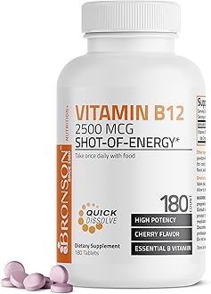 Vitamin B12 2500mcg, Quick Release Sublingual Vitamin B-12, 180 Tablets