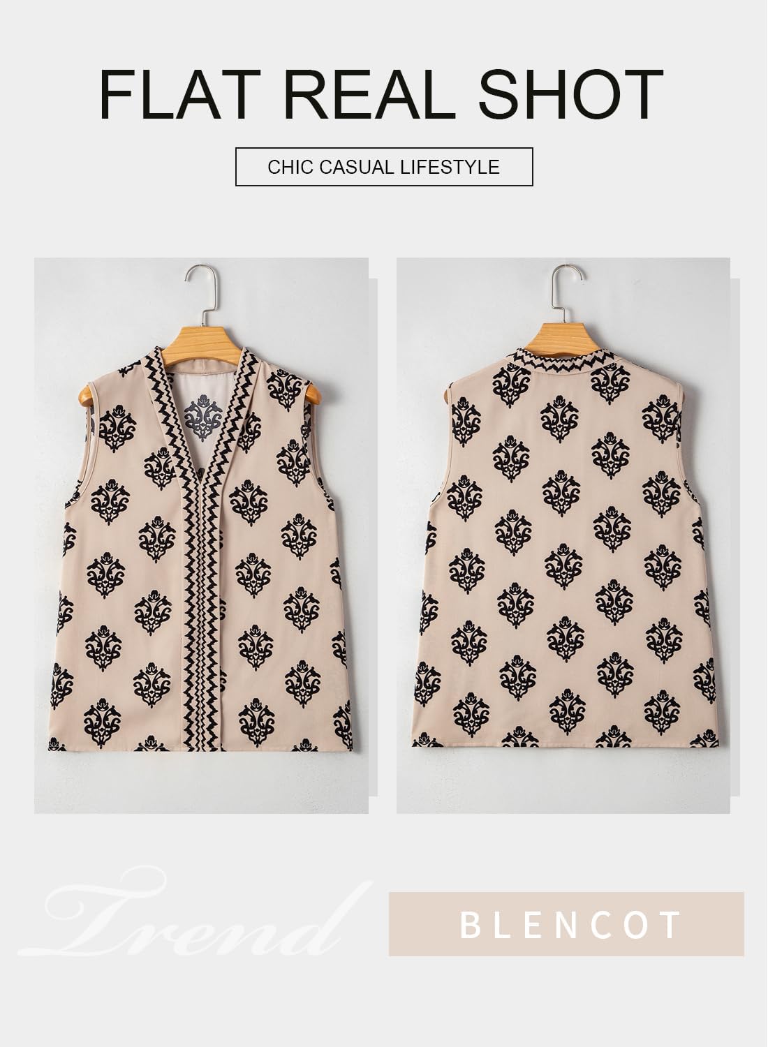 BLENCOT Women's Summer Tank Tops Chiffon V Neck Sleeveless Floral Printed Shirts Blouse - Image 6