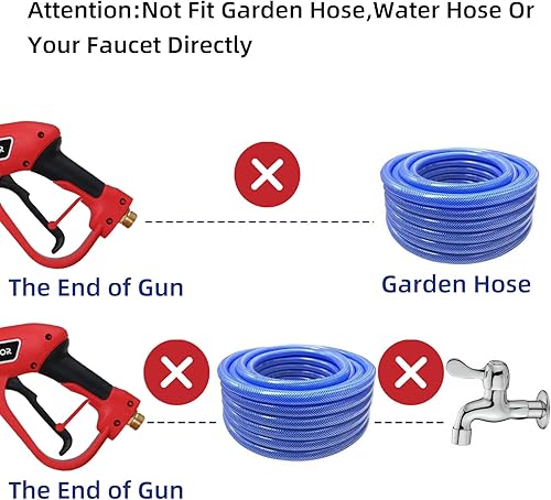 Miniatura 7 de Pistola de lavado a presión con varilla de extensión de repuesto, pistola de lavado de potencia mejorada con 5 puntas de boquilla de pulverización,