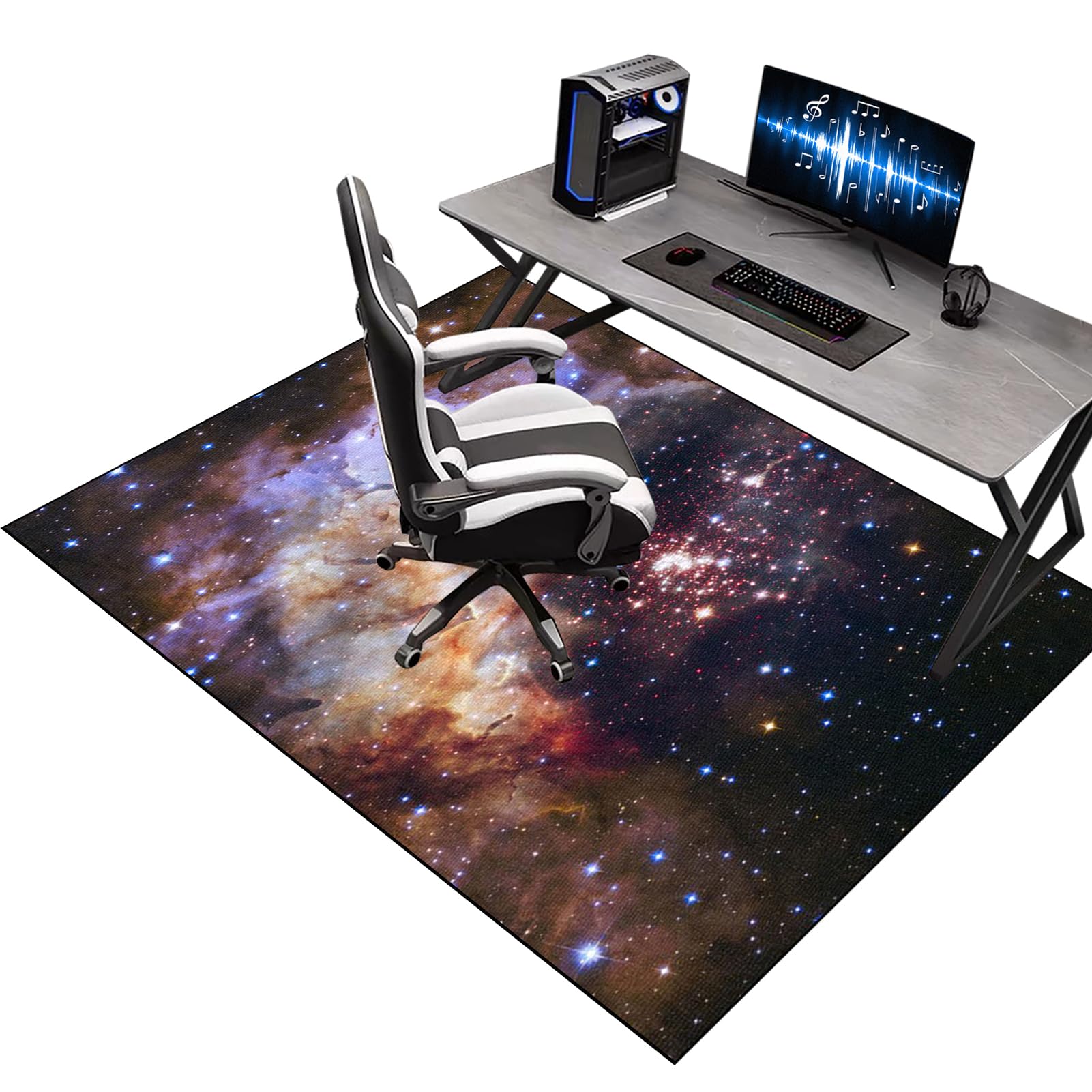 Gaming Chair Mat for Carpet and Hardwood Floor, 80 x 120 cm Floor Mat for Office Chair On Carpet, Floor Protection Mat for Hard Floor, Desk Chair Mat for Carpets, Floor Protector for Rolling Chair
