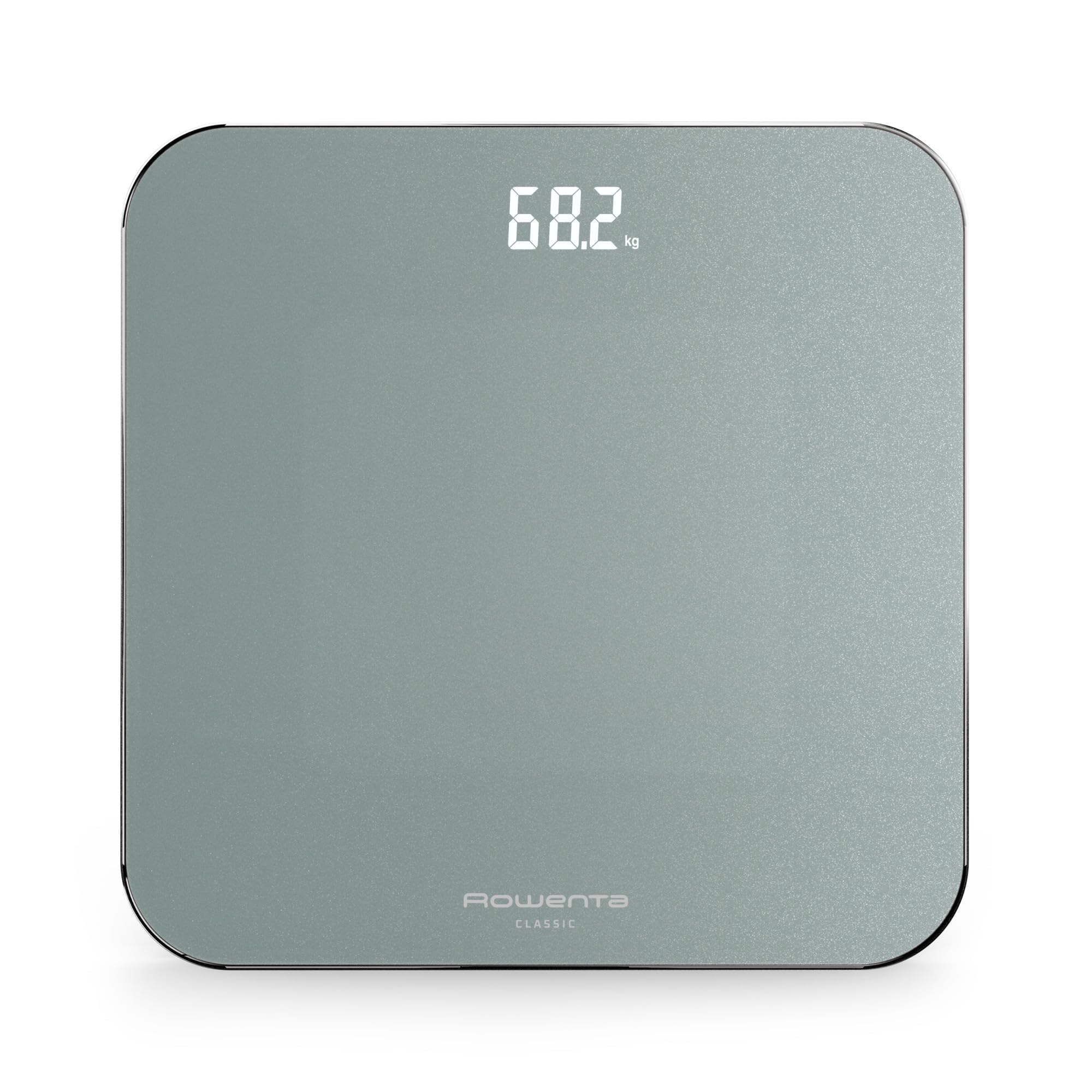 Rowenta Classic 2.0, Bilancia con Schermo Invisibile LED Facile da Leggere, Capacità 180kg, Design Moderno e Funzioni Intelligenti, AutoAccensione e Spegnimento Automatico, Colore Eucalipto, BS1903V0