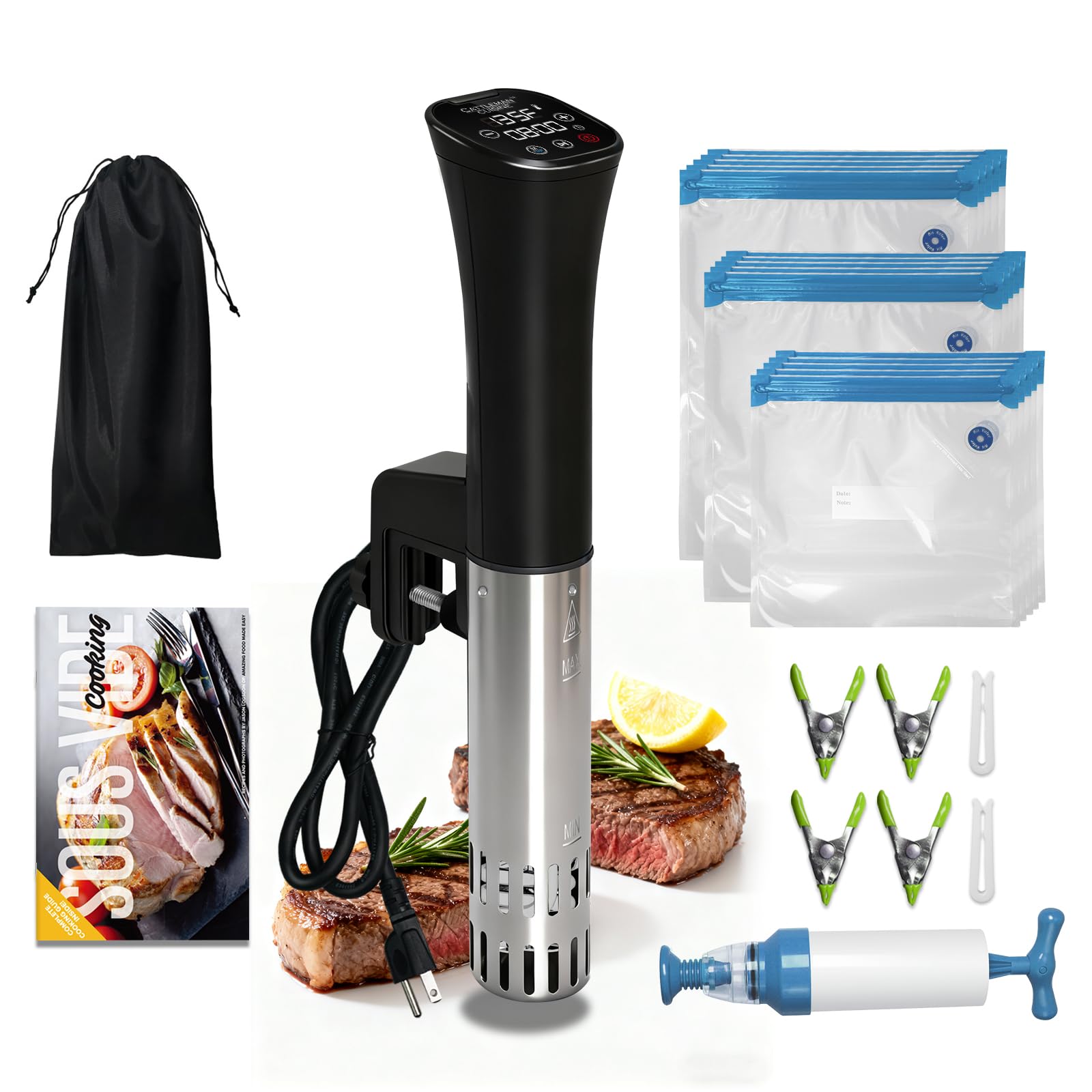 Sous Vide Cooker Wine Chiller 1000W Sous Vide Machine for Kitchen Immersion Circulator Sous Vide Kit with Vacuum