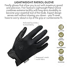 First Tactical Women\'s Lightweight Patrol Gloves, Black, XX-Large
