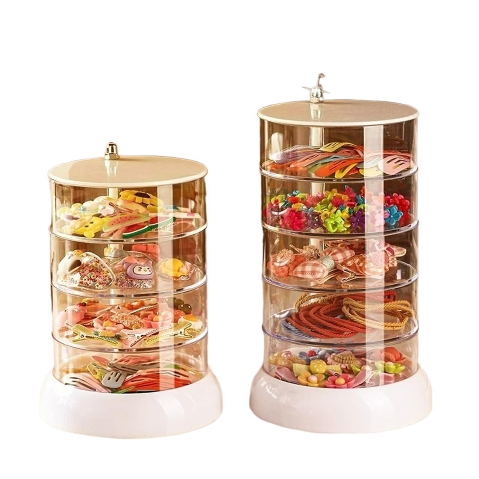 Haargummi Organizer Rotierende Haar-Accessoires-Aufbewahrungsbox for Haarspangen, Gummibänder und Schmuck-Organizer(4Layers)