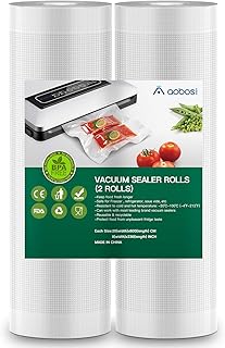 Aobosi Sac Sous Vide Rouleau Sous Vide 2 Rouleau 20x600cm Pour Appareil de Mise Sous Vide et Machine Sous Vide sans BPA et LFGB Approuv