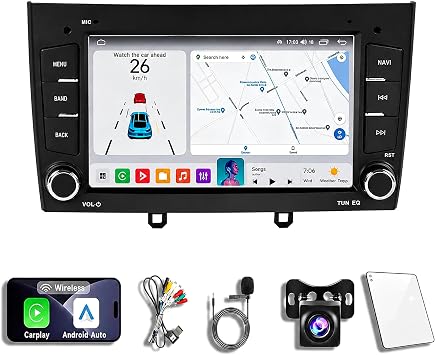 Android 14 Car Radio Stereo for Peugeot 408 2010-2016, 7 Inch Touch Screen Dash Kit with Wireless CarPlay Android Auto GPS Navigation Bluetooth SWC WiFi 5G DSP RDS FM Camera Please Show me a Picture
