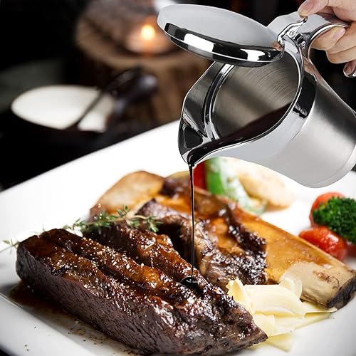 Miniatura 3 de Salsa térmica de acero inoxidable, 16 onzas, doble aislamiento, con tapa con bisagras, para cena familiar, Acción de Gracias, Halloween, Navidad