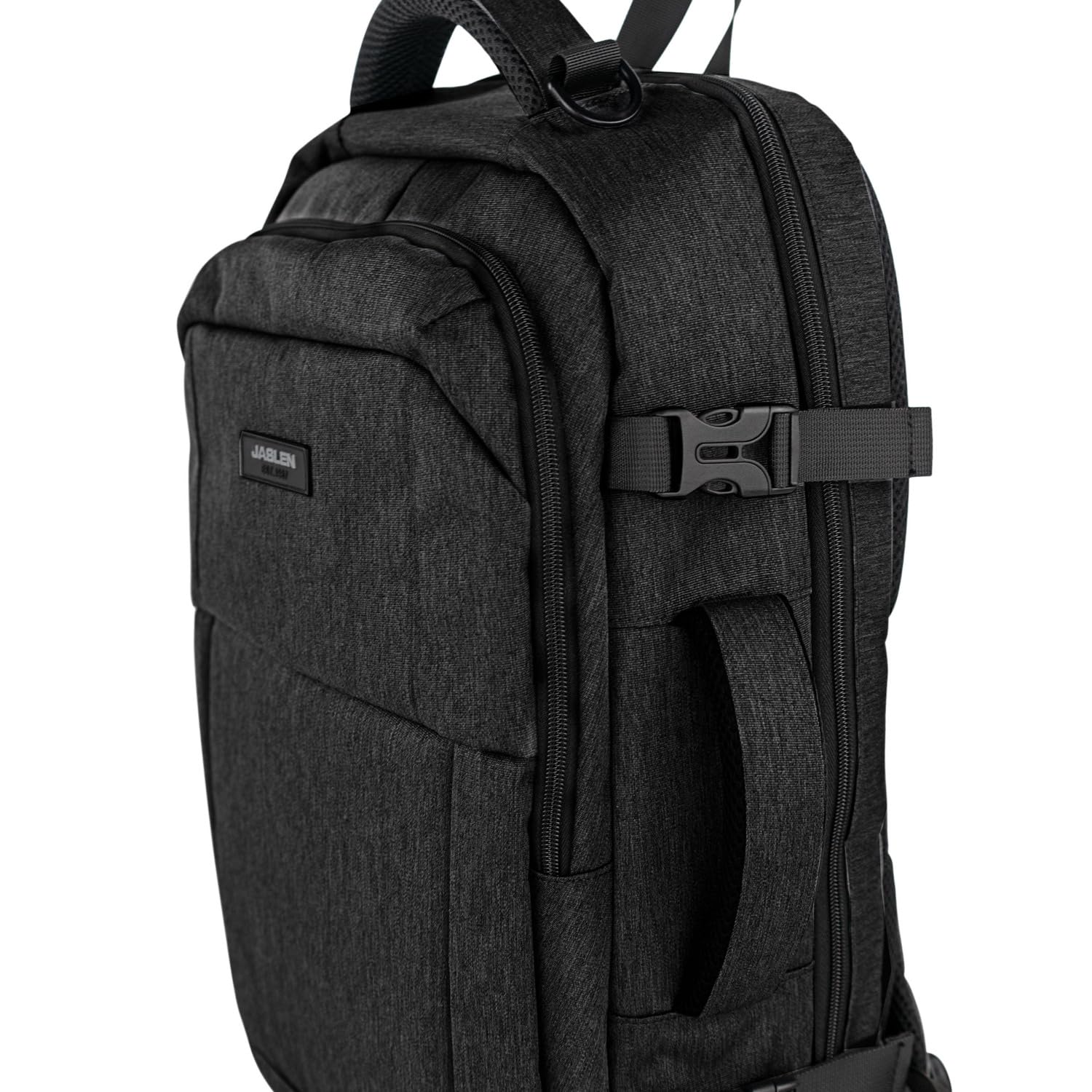 JASLEN - Zaino Bagaglio A Mano compatto per viaggi aerei Valigia Bagaglio A Mano leggera e pratica ideale per cabine delle principali compagnie low cost. Compatibile con Ryanair, Nero