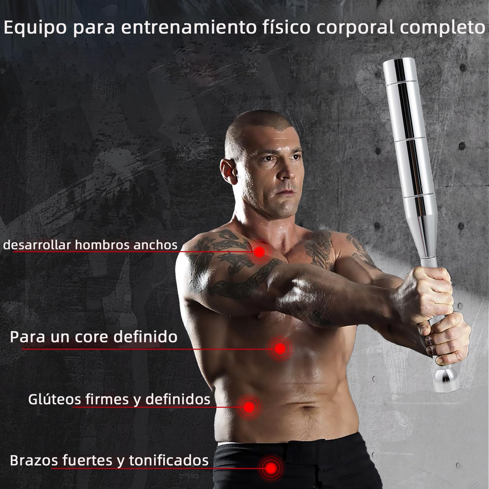 Verstellbare Keule 3-8 kg, 6-in-1 Multifunktionaler Trainingsstab/Kurzhantel für Home Gym, Platzsparende Hantelstange für Krafttraining, Muskelaufbau & Rehabilitation für Anfänger und Profis