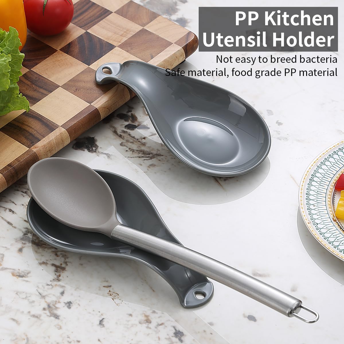 Porta Cucchiaio In Plastica 2 Pezzi - Poggiacucchiaio Per Piano Cottura, Lavabile In Lavastoviglie