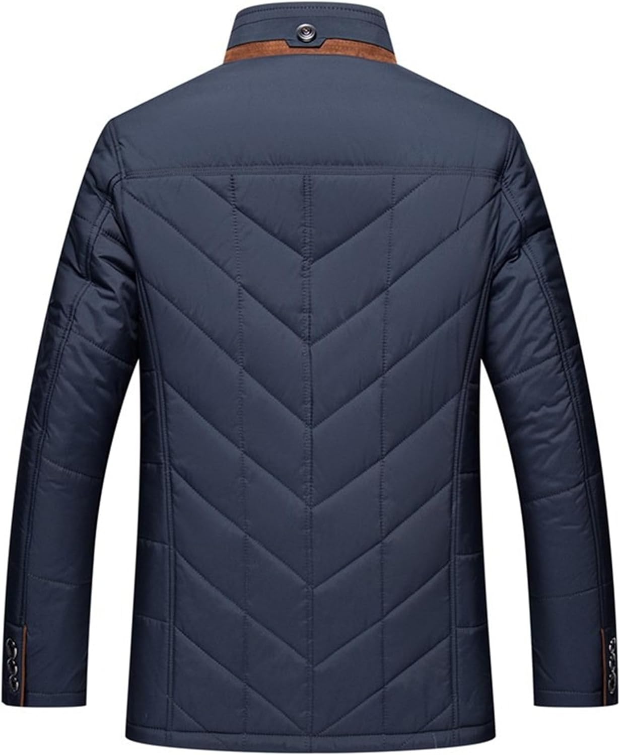 JEKE-DG Men's Stand Collar Slim Fit Insulated Jacket Winter Thicken Warm Jacket Coat Cotton Full Zip Outdoor Coats