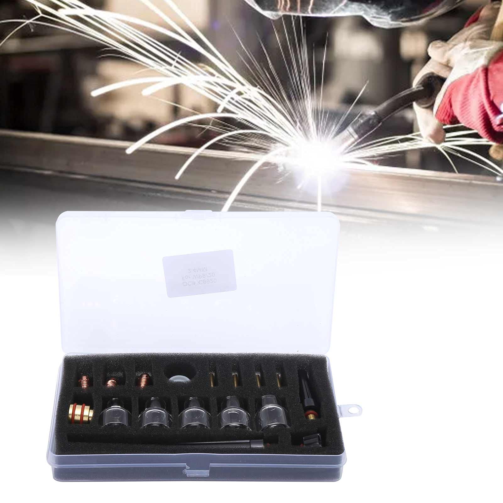 Kit di accessori per torce di saldatura Kit professionale per tazza di vetro, ugello, morsetto al tungsteno, set completo per WP9 WP20, parti di ricambio per pistola per saldatura