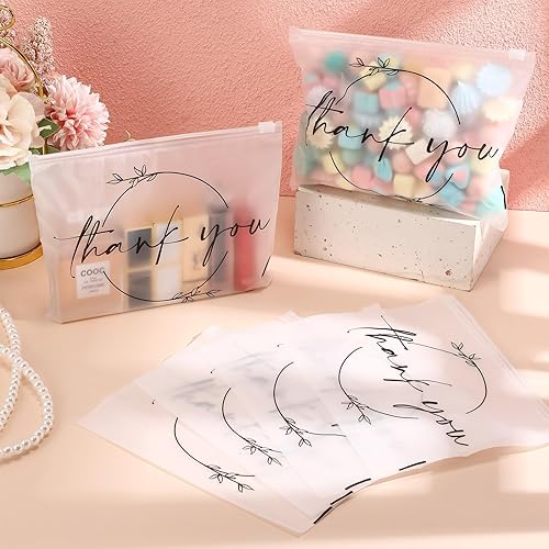Miniatura 4 de Ireer 100 bolsas de maquillaje de regalo de agradecimiento, bolsas de cosméticos EVA con cremallera, bolsas de agradecimiento, mini bolsa de aseo a
