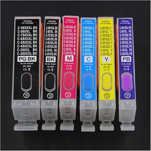 Miniatura 2 de UP 6 Pack Empty refillable Ink Cartridges for C-Non P-XMA TS8220 TS8120 TS9120 Printer PGI-280XXL PGI 280