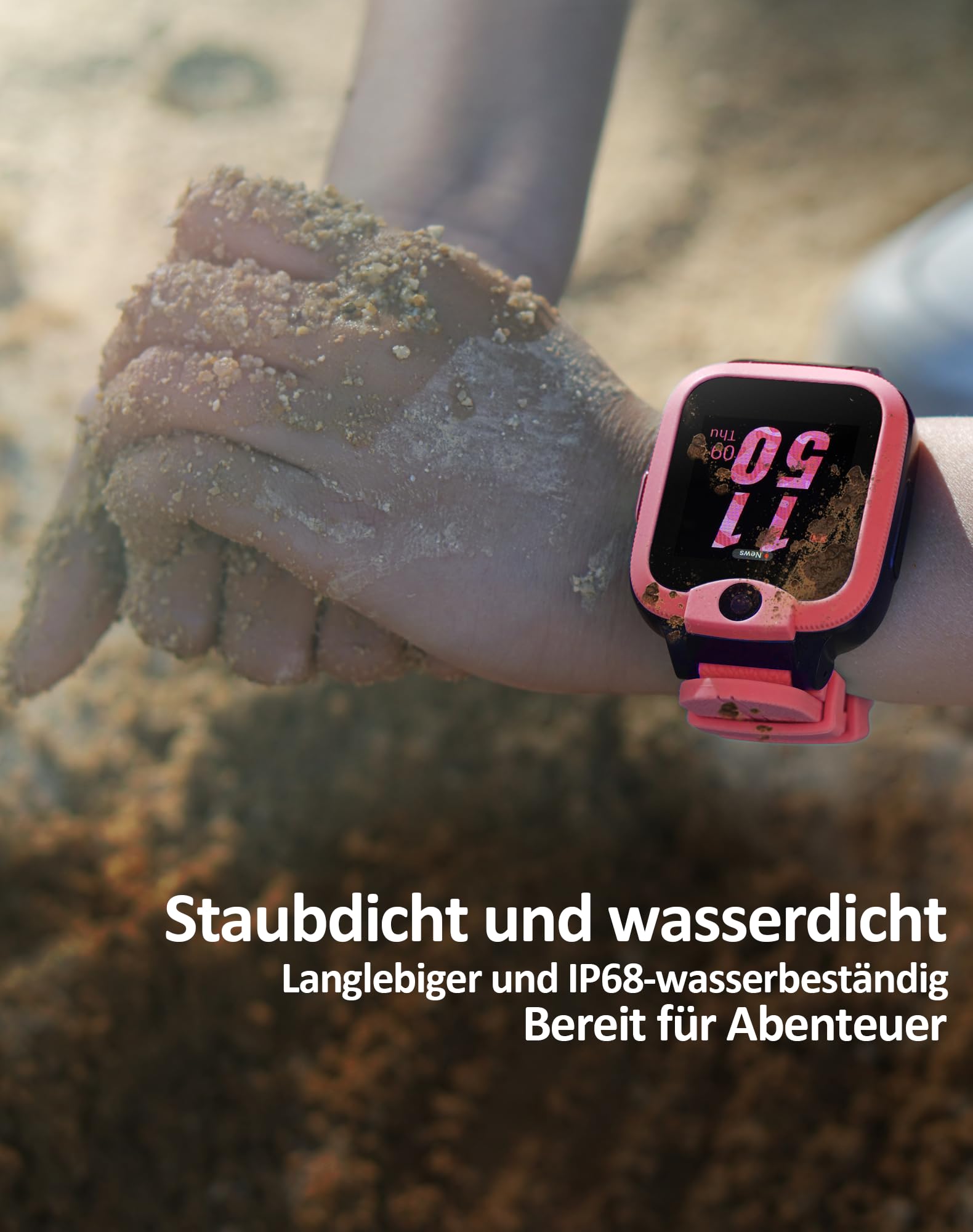 Easyfone Trackino KW2 Smartwatch für Kinder, Telefonuhr 4G mit Telefonanruf, Nachrichten, Eltern-App, SOS-Funktion, Kinder-GPS-Uhr mit Echtzeit-Ortung und Wasserdichtigkeit IP68
