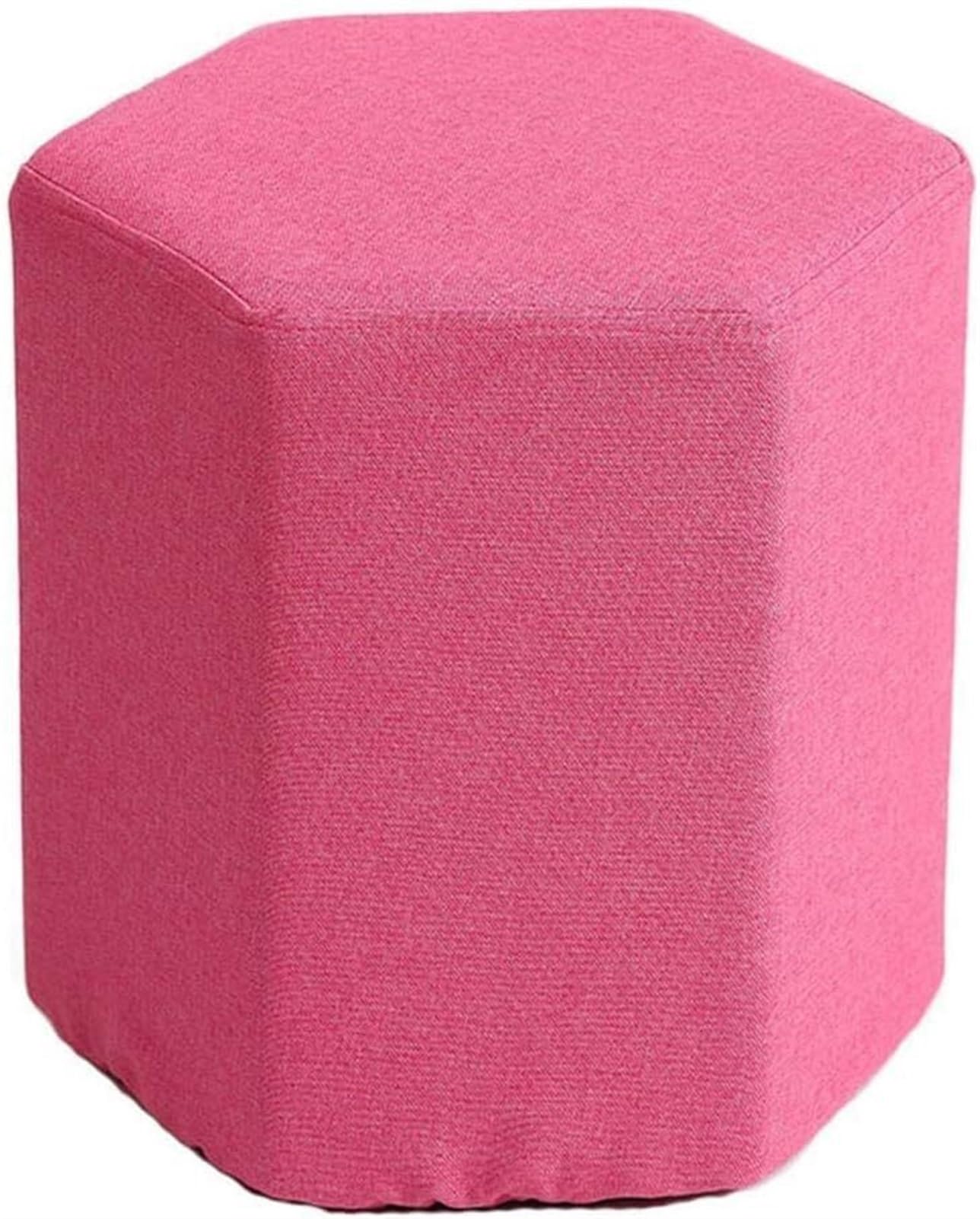 Pouf ottoman hexagonal multicolore en tissu | Banc à chaussures