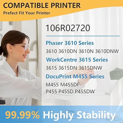 Miniatura 2 de Phaser 3610/Workcentre 3615 - Cartucho de tóner negro de capacidad estándar 106R02720 – Compatible 1 paquete de tóner 106R02720 de repuesto para