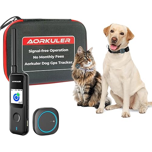 Aorkuler Outdoor GPS Dog Tracker for No-Signal Areas - Outdoor Pet Locator Finder Tracker, Real-Time Tracking for Hiking/Walking/Camping, Works in Remote Wilderness/Farms/Large Parks