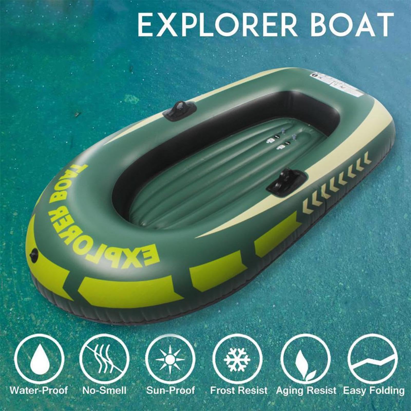 Kayak/canoa inflable 1-2 plazas PVC resistente - Barco Plegable Soportes Paletas |, Lago, Playa, Camping, Fácil transporte