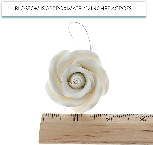 Miniatura 7 de Global Sugar Art Flores de pastel de azúcar y rosas de té, color blanco, alambre grande, 12 unidades por el chef Alan Tetreault