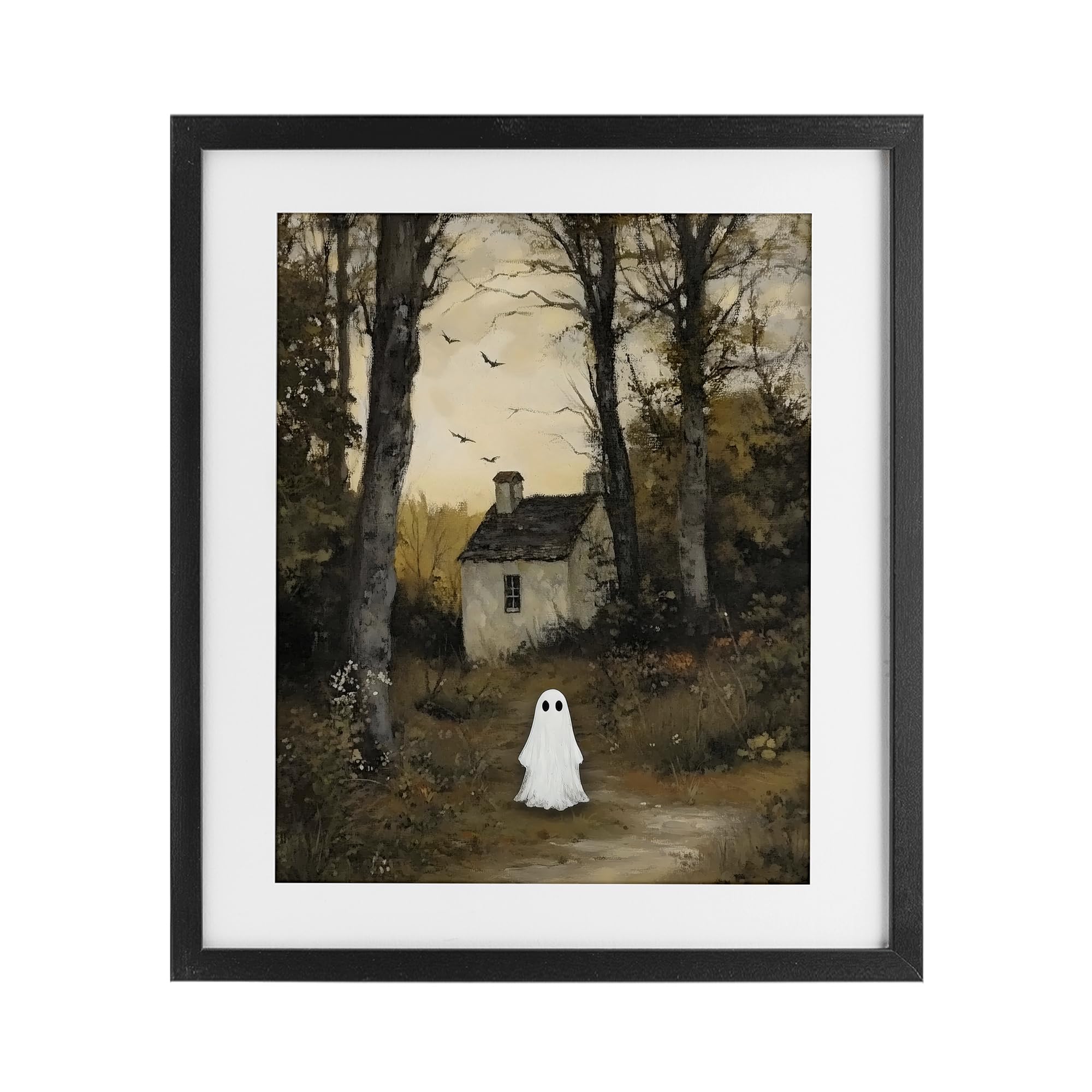 Affiche Little Ghost in Cottage Forest Stupell Industries pour une décoration douce et nostalgique