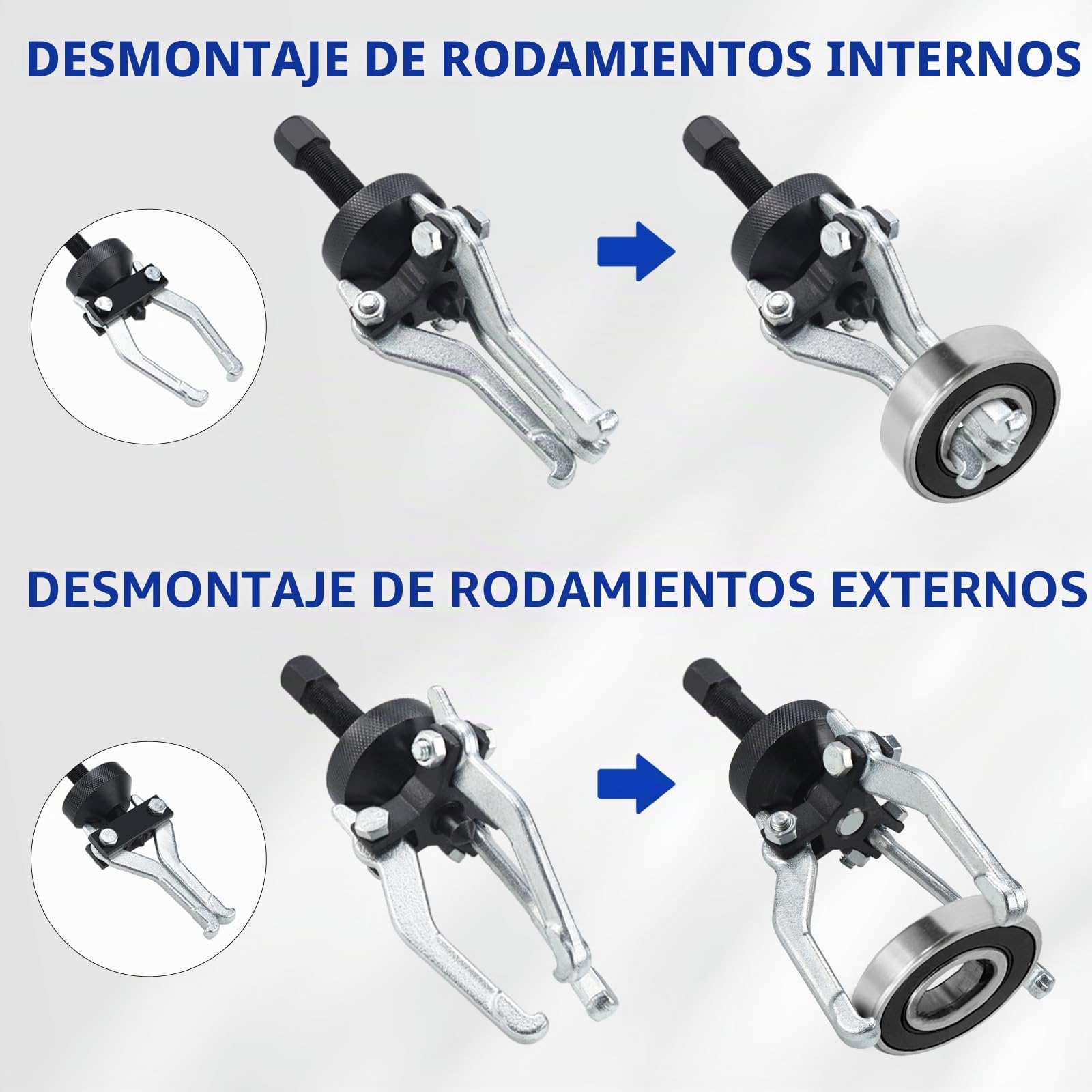 BOOMSTART Juego de herramientas de 16 piezas de martillo deslizante y extractor de rodamientos, 2/3 mandíbula externa interna para coches, camiones
