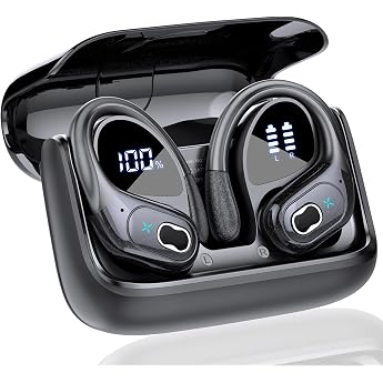 STECEi AI Kopfh rer  bersetzer Bluetooth 5.4 Sprach bersetzer Kopfh rer mit App  bersetzer Ohrh rer mit Ohrhaken 6  bersetzungsmodi Tiefschwarz