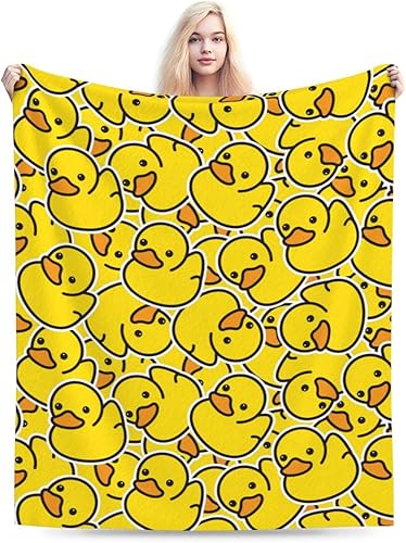 Miniatura 9 de Manta amarilla bonita de dibujos animados de patos, mantas suaves de franela, manta acogedora y ligera de felpa para niños, niñas, mujeres, hombres,