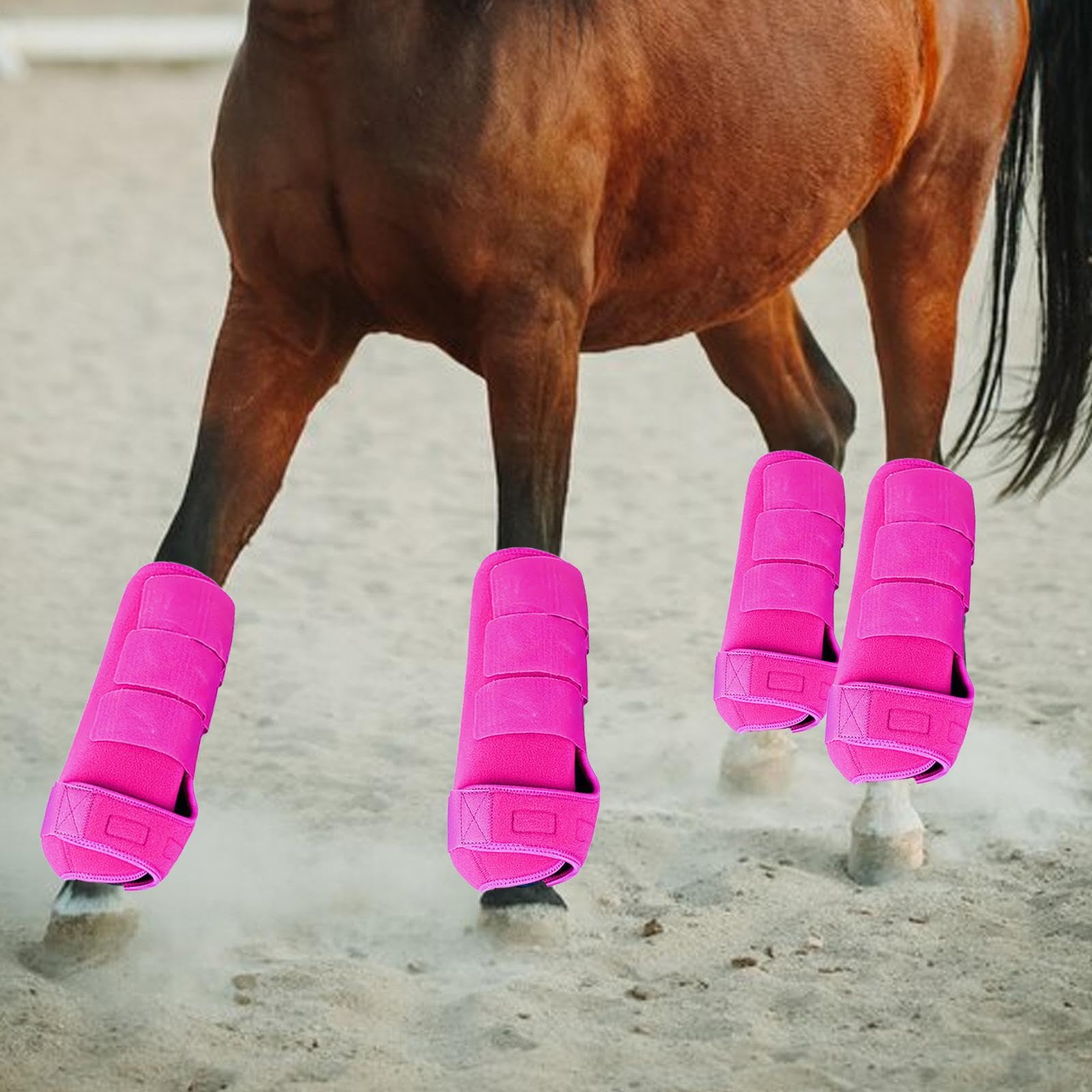 Juego de 4 Protectores de Patas para Caballos, Equipo Ecuestre, Vendas para Patas, Protectores de Patas para Entrenamiento de Equitación.