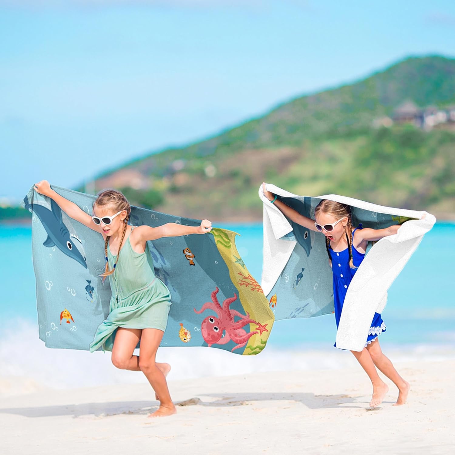 Microfiber Beach Towel for Kids Boy Girl, Beach Towel Gifts for Birthday Christmas Summer