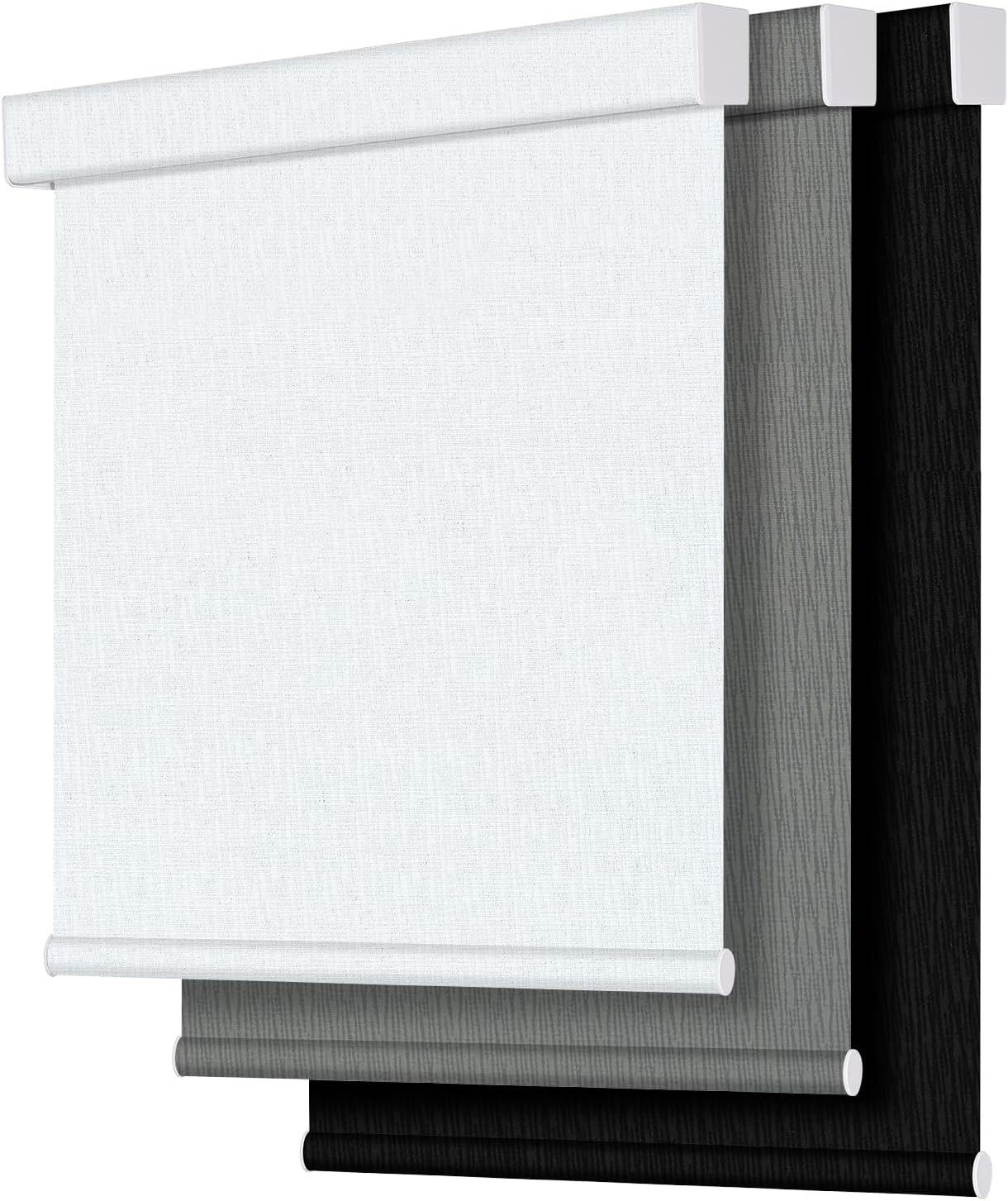 Allesin Zen Blackout Roller Shades for Windows, Cordless Blinds for Indoor Windows, Free-Stop Blackout Blinds with Valance, Thermal Insulated Fabric, White, 35" W x 72" H 35"W x 72"H Square-white