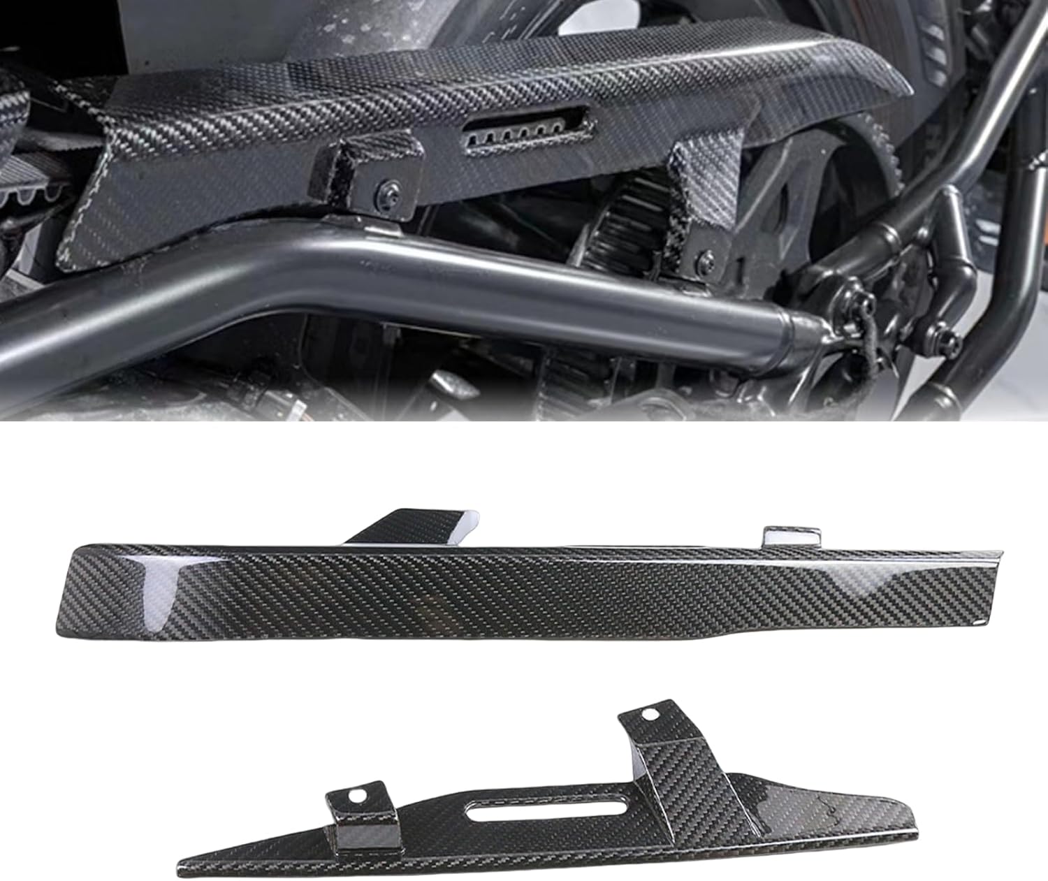Motorcycle Chain Cover Guard Trim For Harley Sportster S 1250 Real Carbon Fiber
