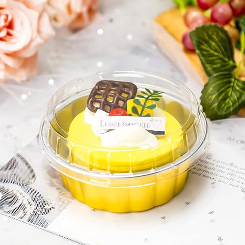 Miniatura 7 de Tessco for you 100 moldes desechables con tapas, 8 onzas, Ramekin Creme Brulee Ramekin, papel de aluminio, para cupcakes, para hornear, San