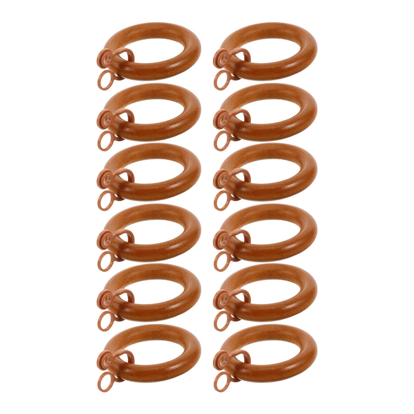 Lot de 24 œillets de rideaux en bois massif naturel avec finition lisse pour décoration de fenêtre (beige)