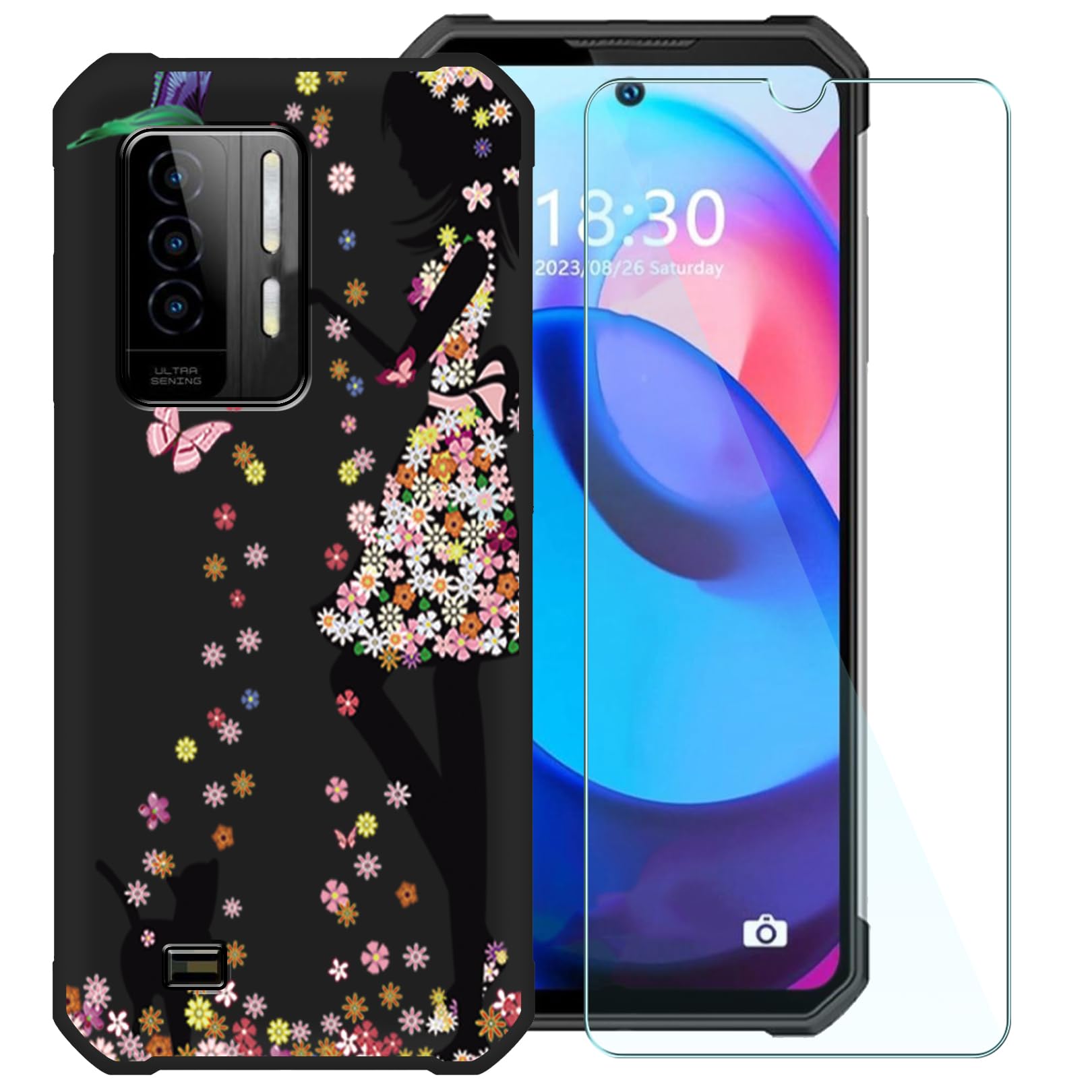 Doeshine Custodia per Samsung S24 Ultra, con 2 Pellicola Vetro Temperato, Copertura per