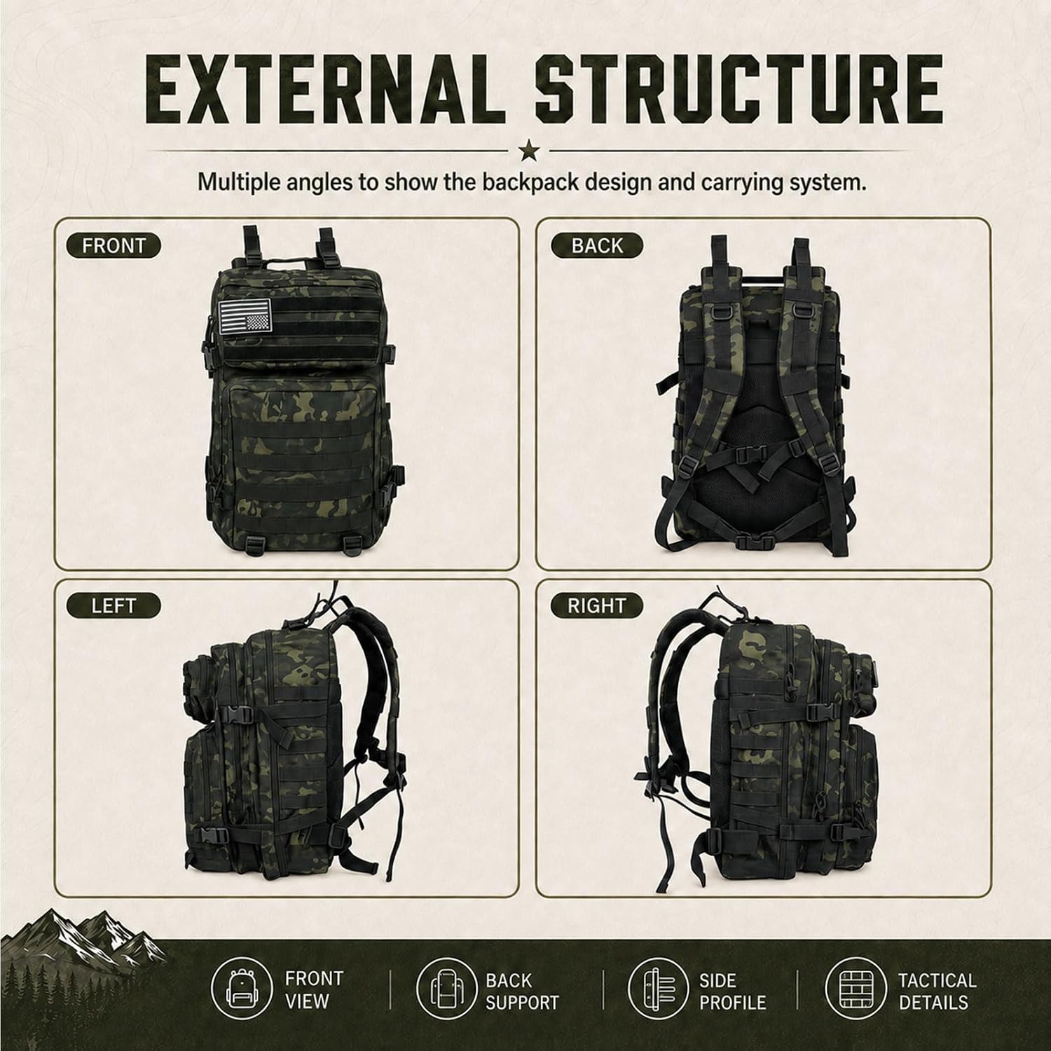 Tactical Backpack MOLLE Military Rucksack image 4
