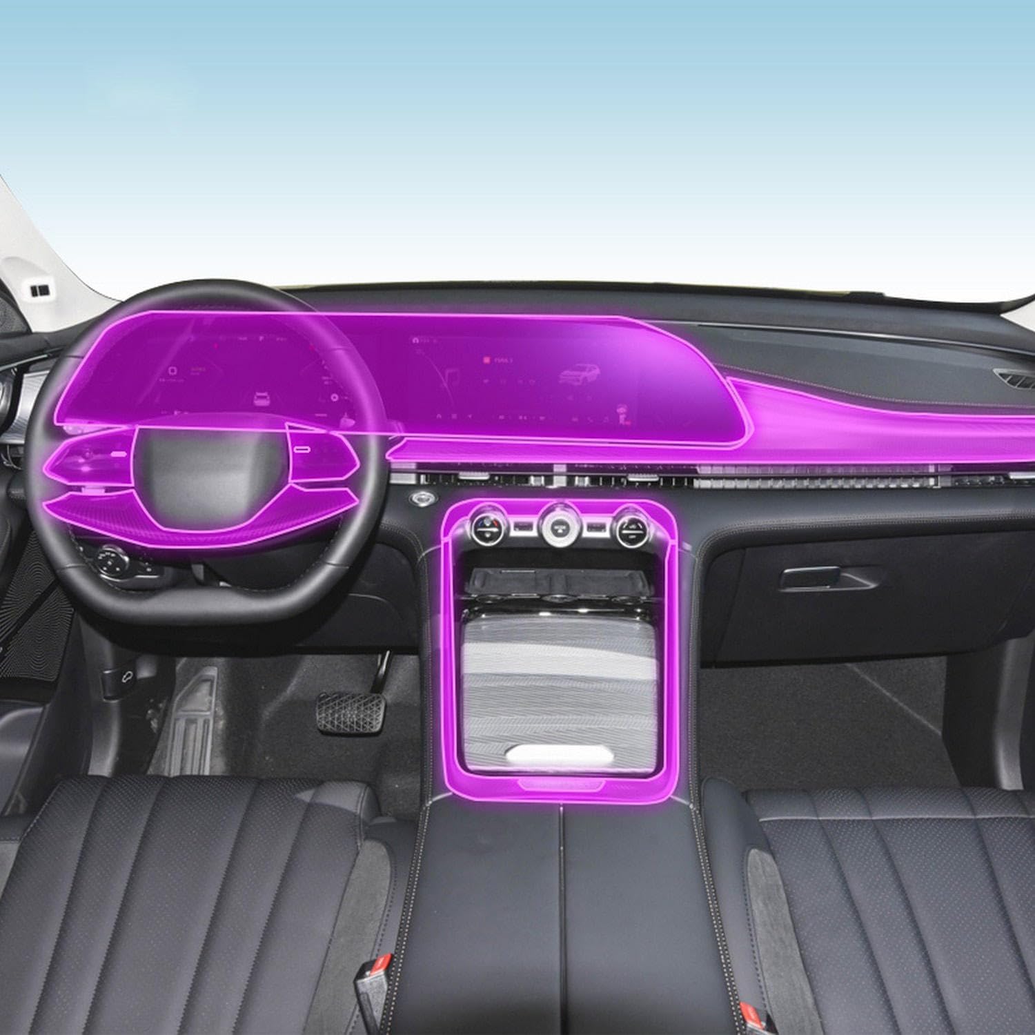 LAVIYE Car Interior Center Console Transparent TPU Protective Film Anti-Scratch Film Accessories PPF，for EXEED TXL 2023-2024