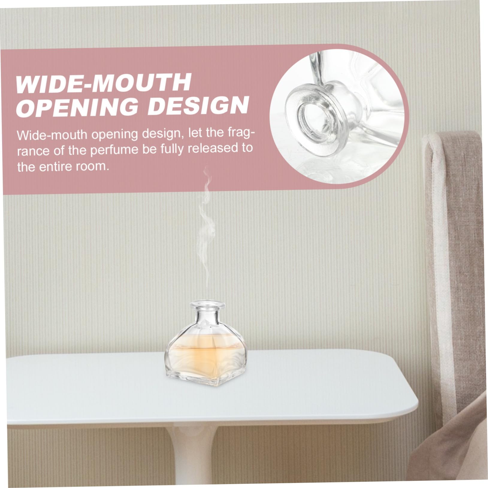 3 Stück Aromatherapie Glasflaschen mit Weithals Transparente Diffuser fläschchen für Ätherische Öle Duftwasser und Spa anwendungen für Zuhause und Veranstaltungen