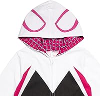 Vista 5 de Marvel Spider-Man Spider-Gwen Ghost Spider Zip Up Cosplay Enterizo para recién nacido a niño pequeño