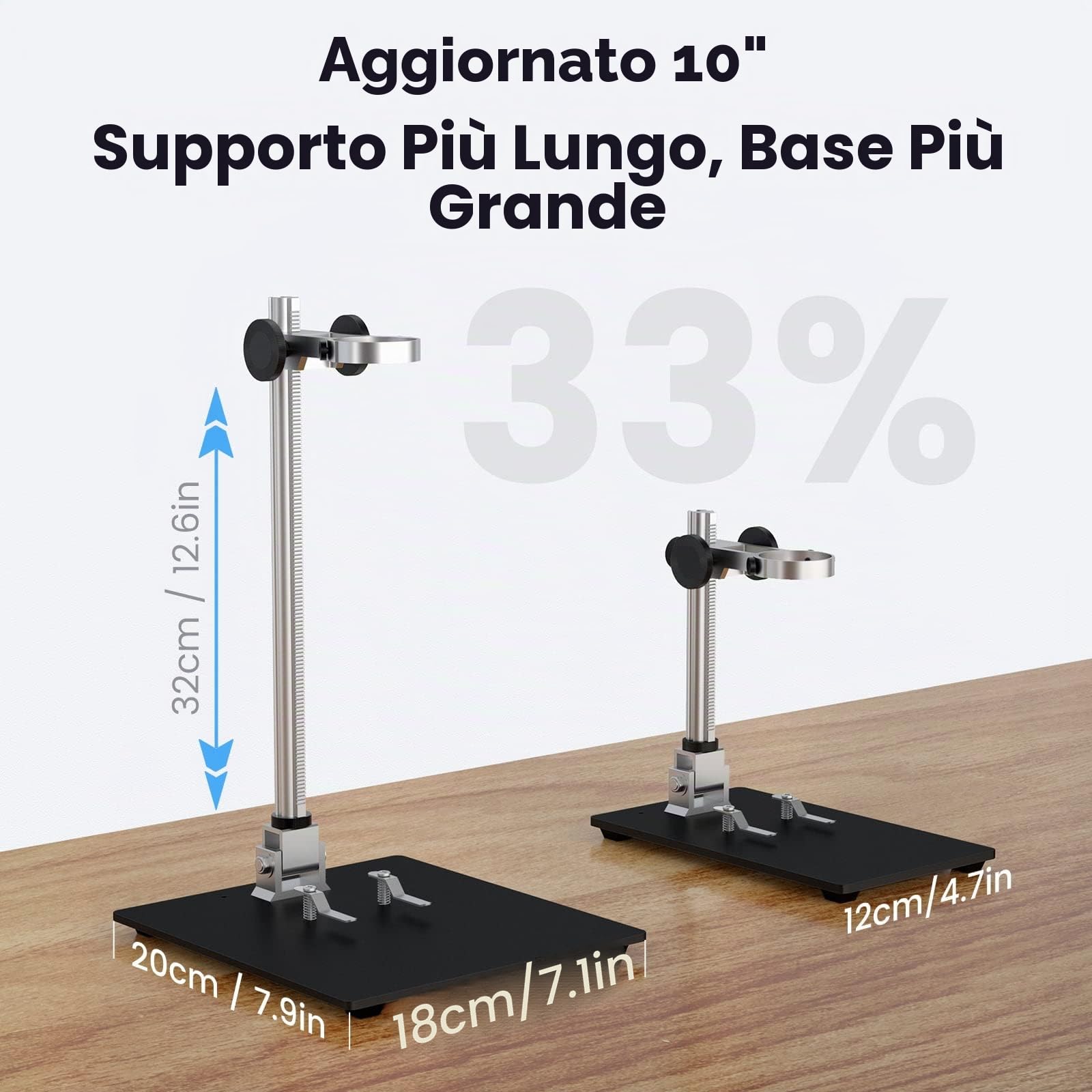 LM210 - Microscopio digitale a moneta LCD da 10,1 pollici, vista completa per monete di errore, microscopio per saldatura per riparazione elettronica, lente d'ingrandimento 260X per adulti