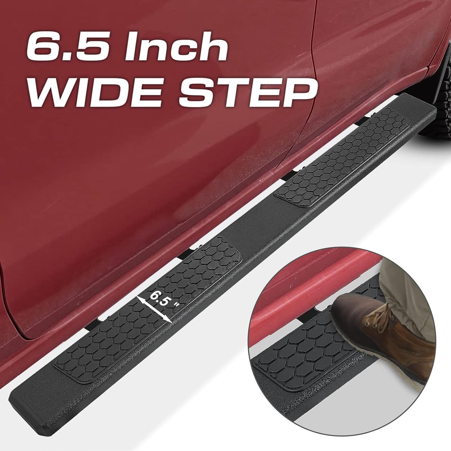 COMNOVA Side Steps Running Boards Compatible with 2019-2026 Chevy Silverado/Sierra 1500 Crew Cab & 2020-2026 Siverado/Sierra 2500HD 3500HD Crew Cab. 6.5 Inches Rock Sliders Truck Side Steps Step Bars.